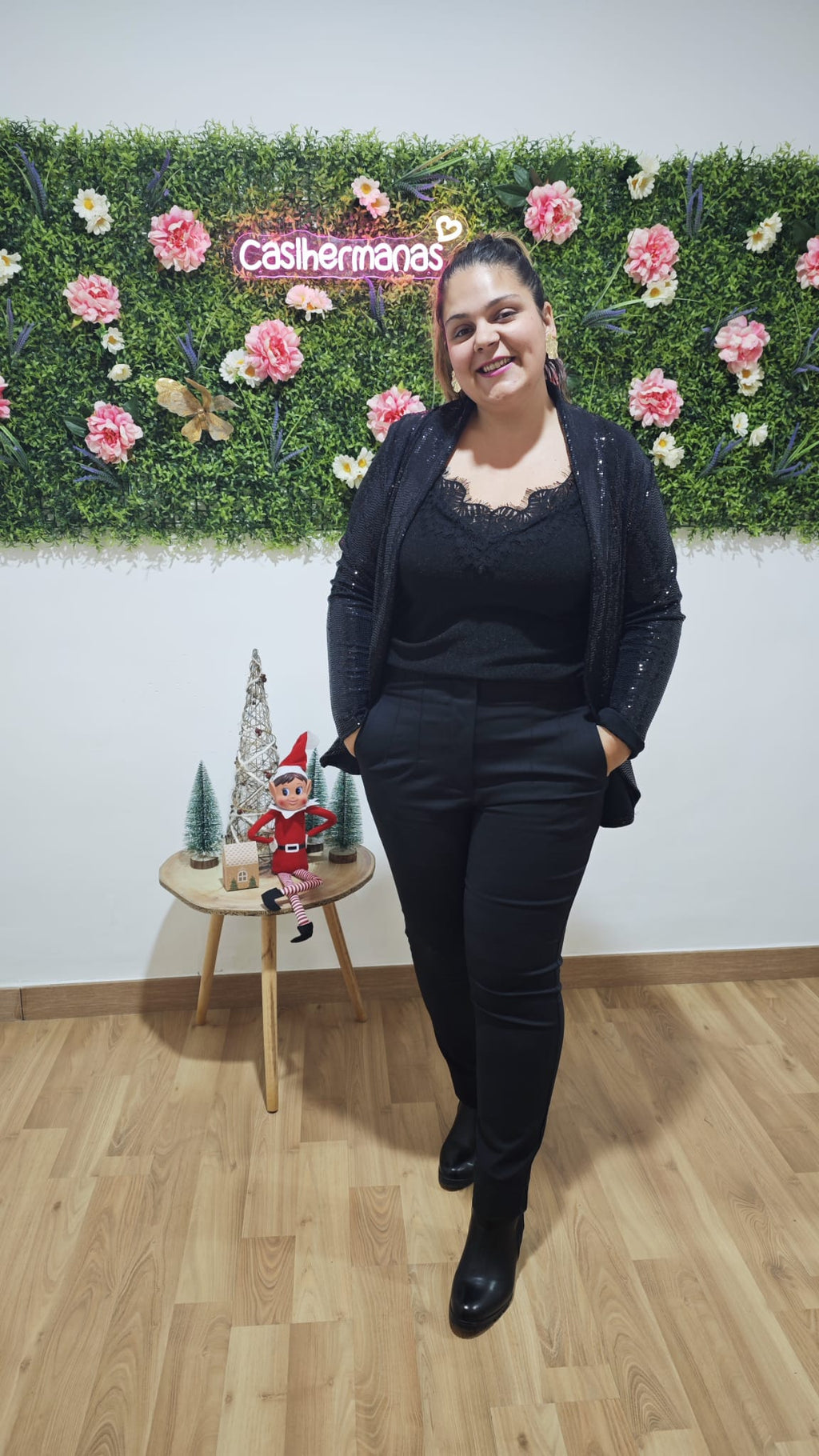 Blazer de lantejoulas elásticas