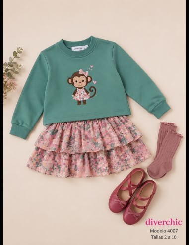 Conjunto mono falda
