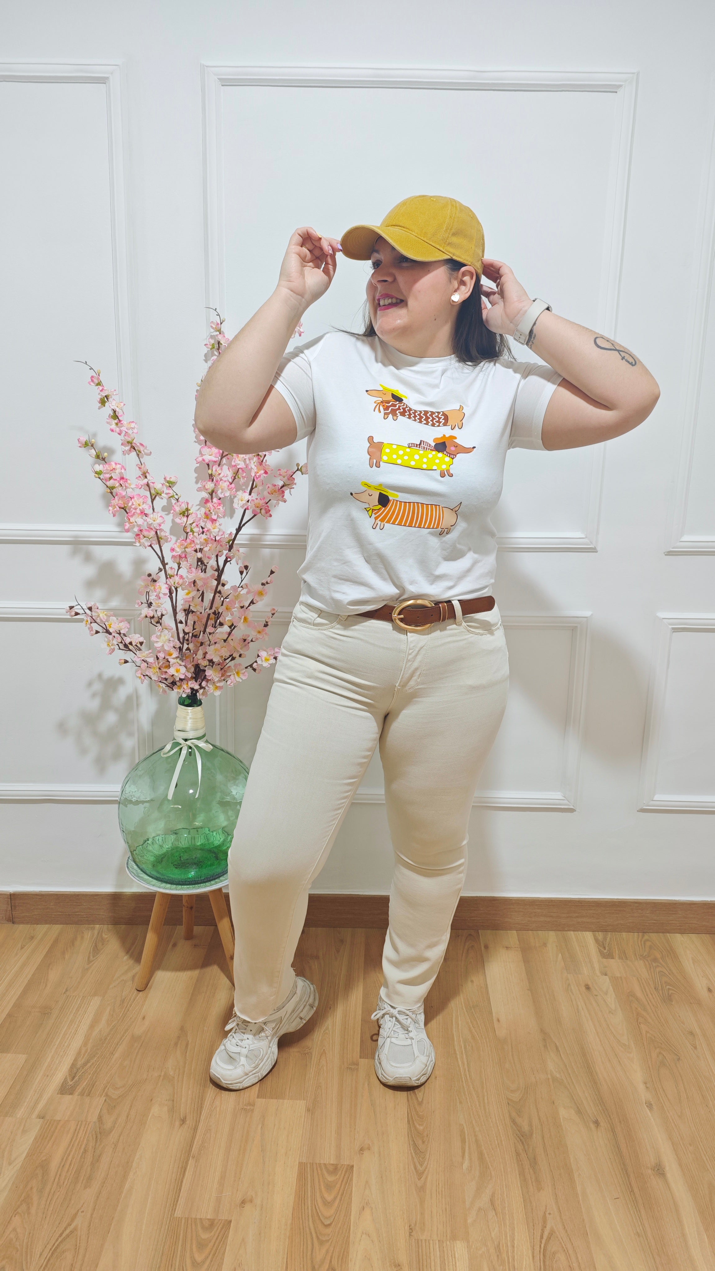 Jeans desflecado Beige 01