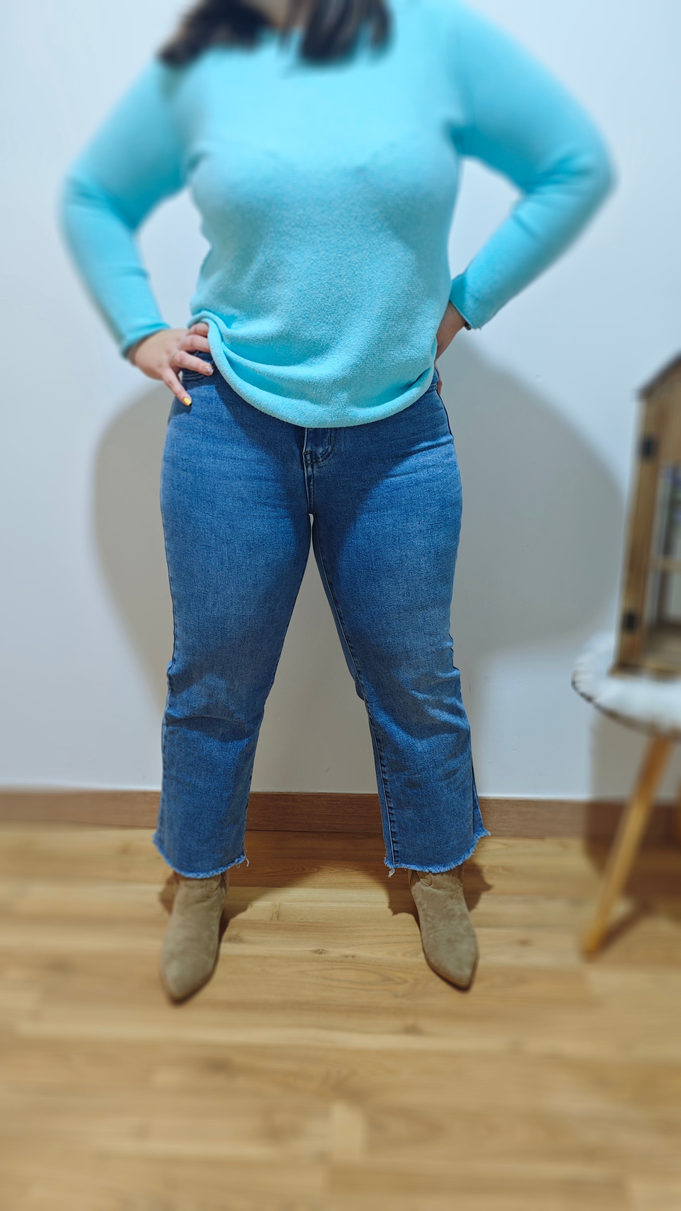 Jeans wide legg claro