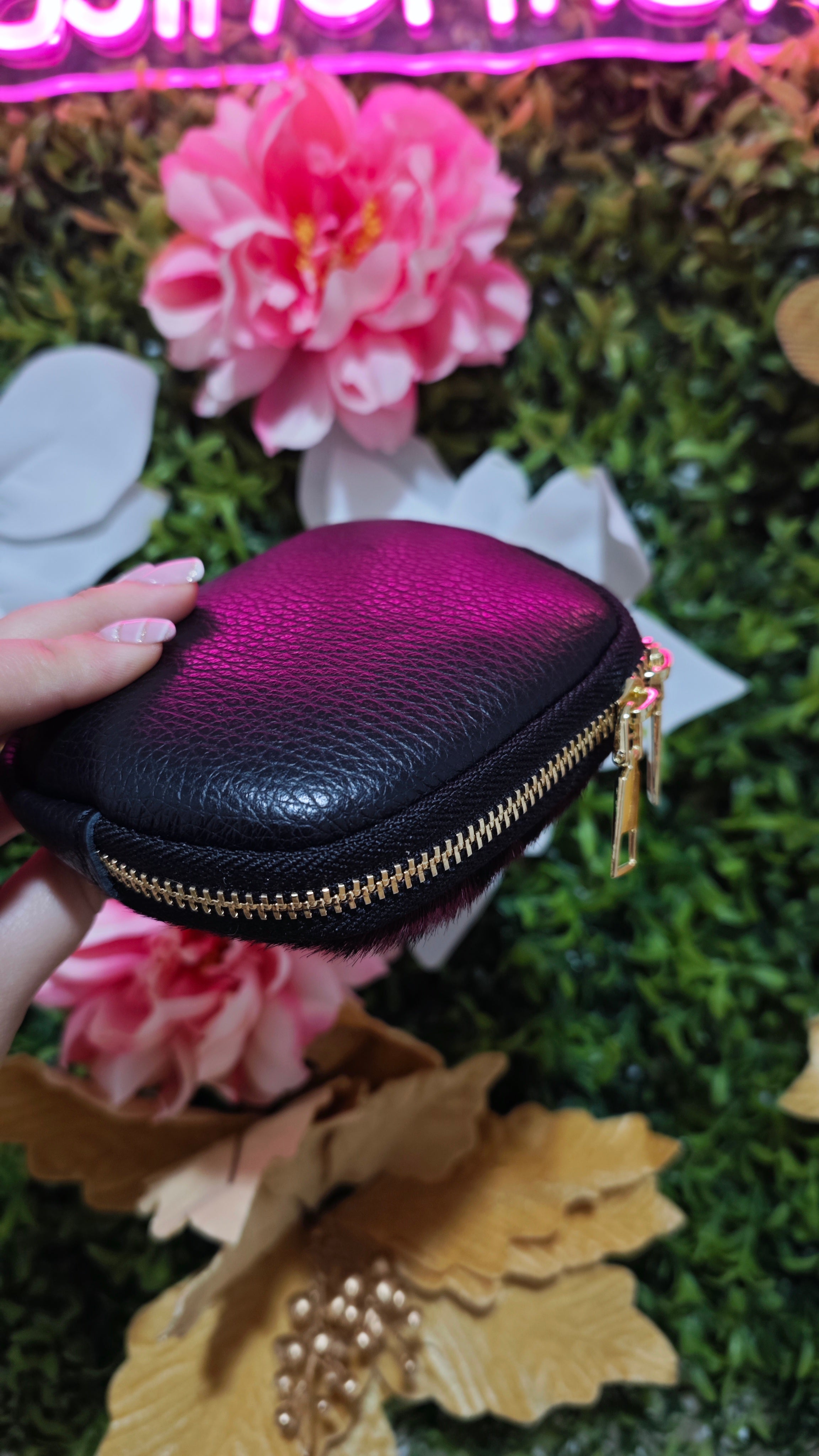 Monedero piel burgundy