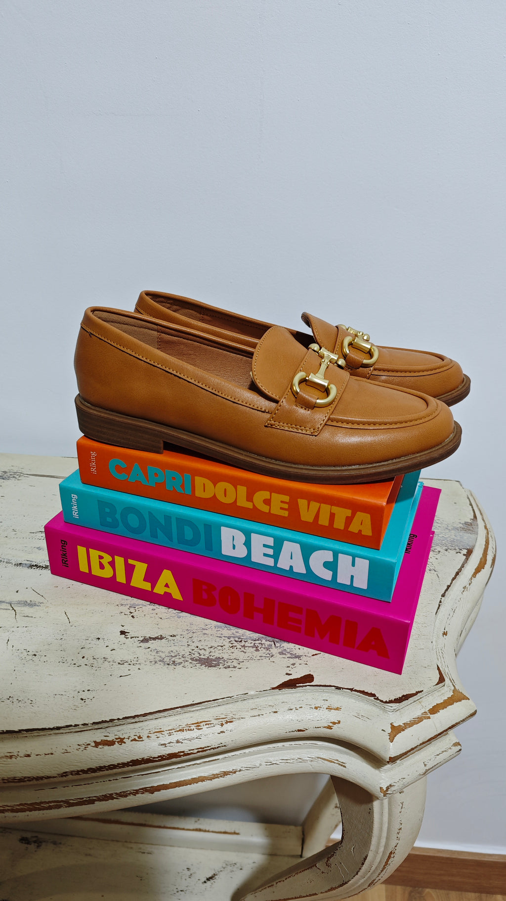 Mocasín hebilla Camel