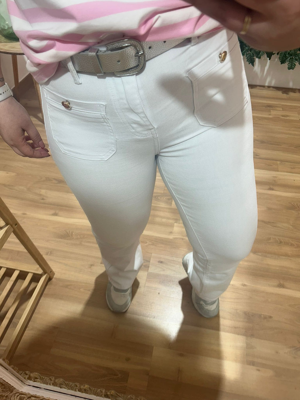 Jeans Bolsillos wide leg white