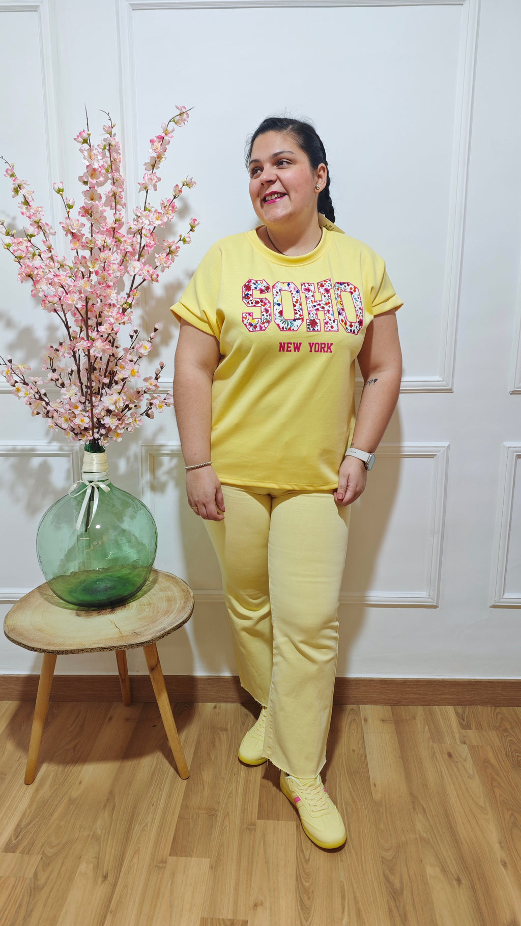 Jeans wide leg yellow