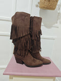 Bota flecos chocolate