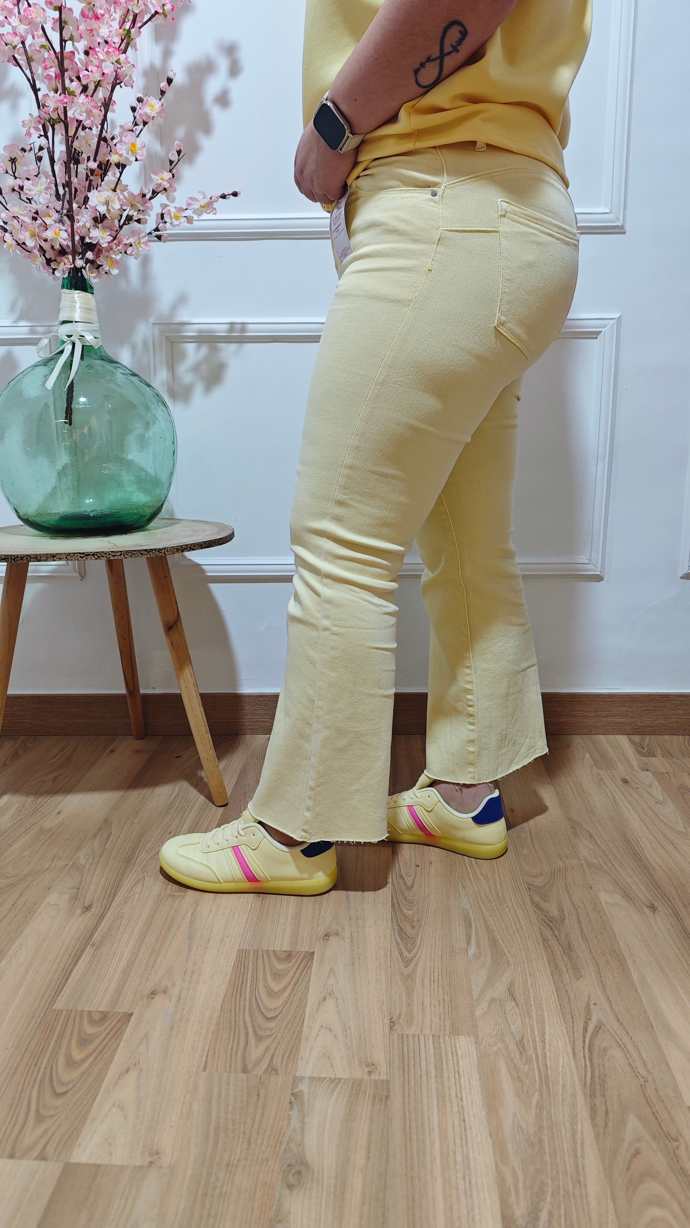 Jeans wide leg yellow