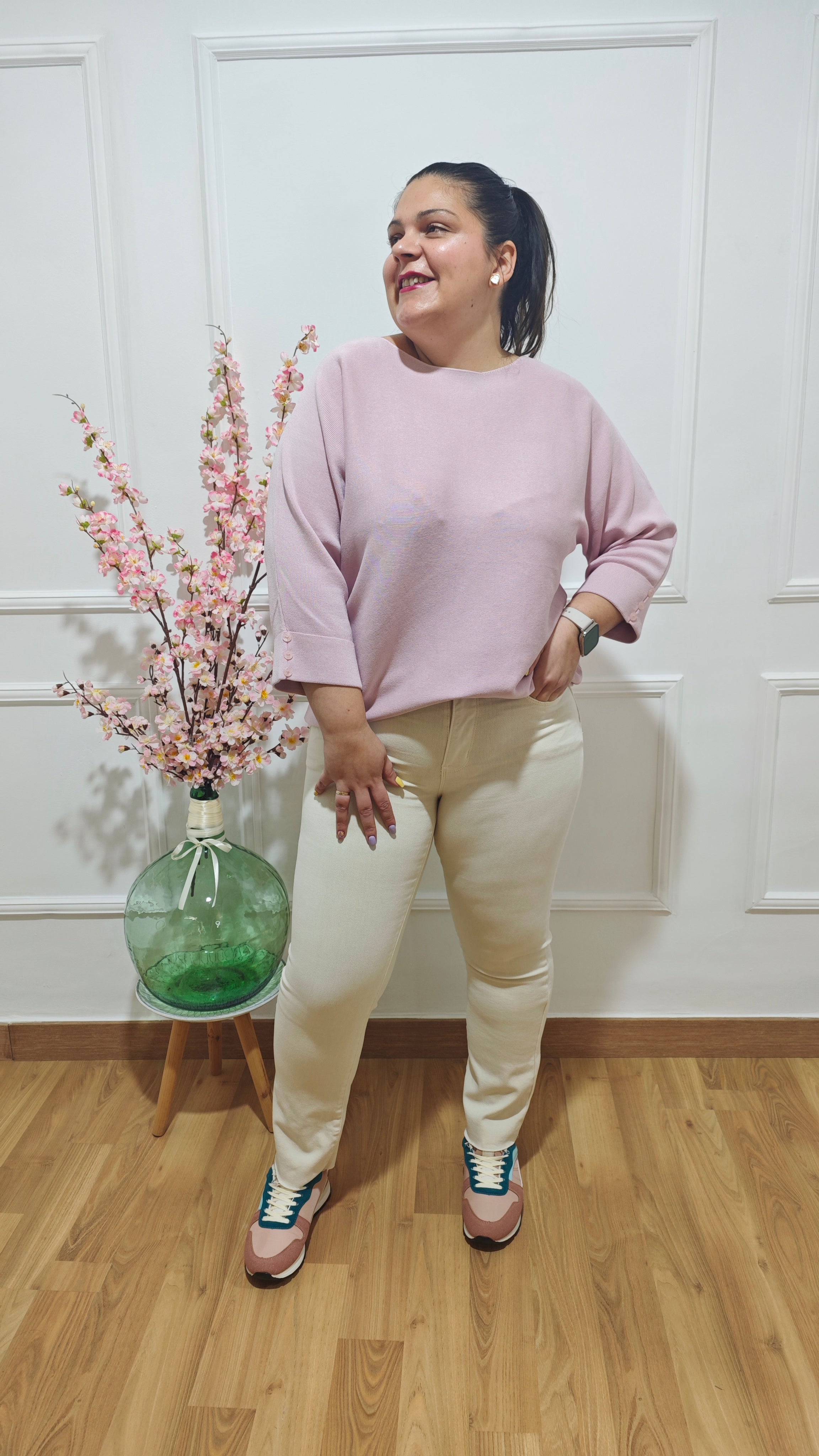 Jeans desflecado Beige 01