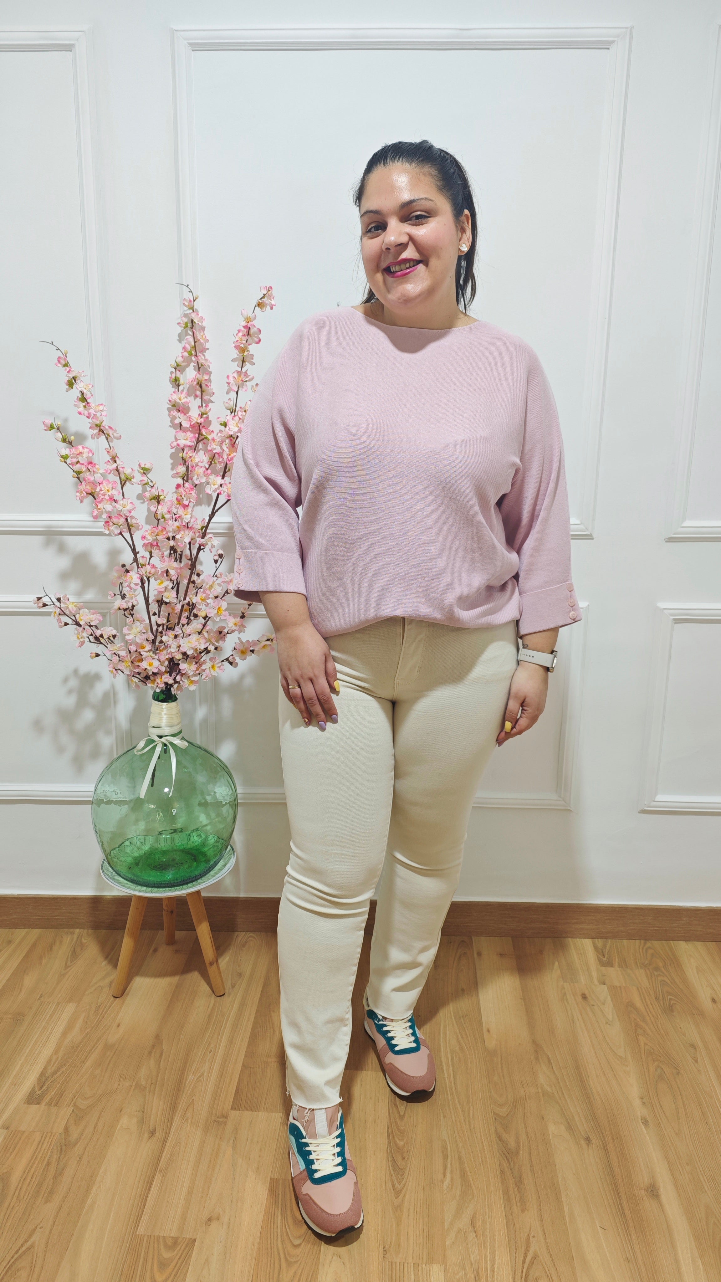 Jeans desflecado Beige 01