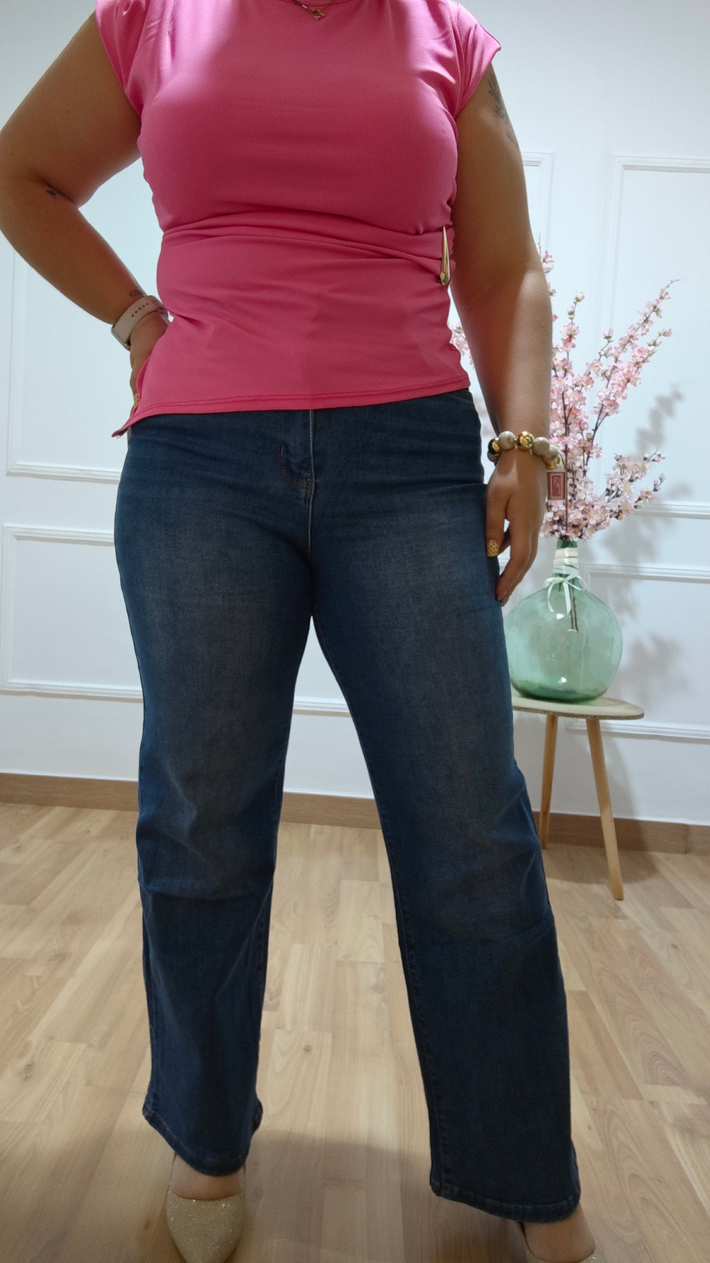 Jeans wide leg -5k oscuro