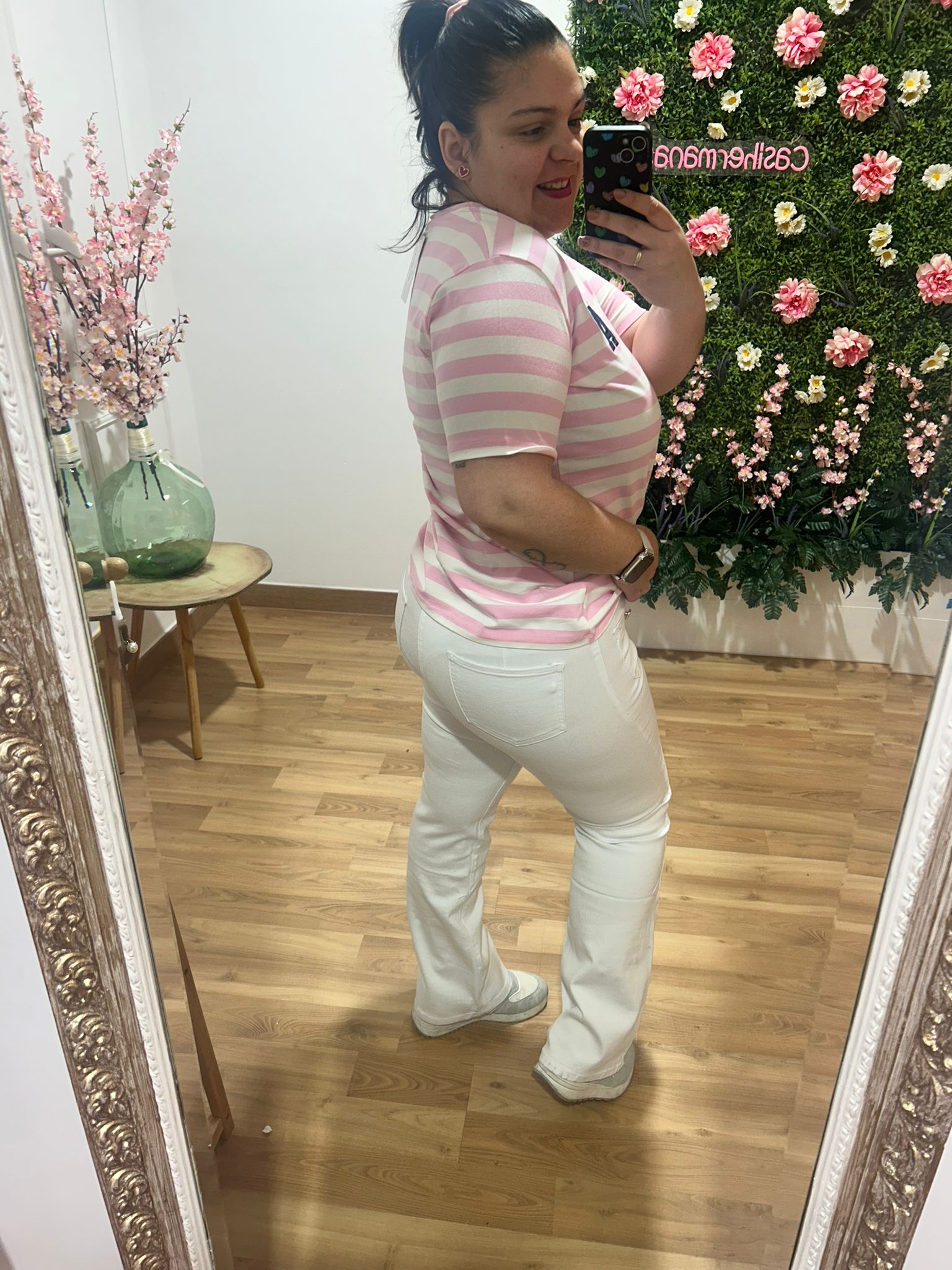 Jeans Bolsillos wide leg white