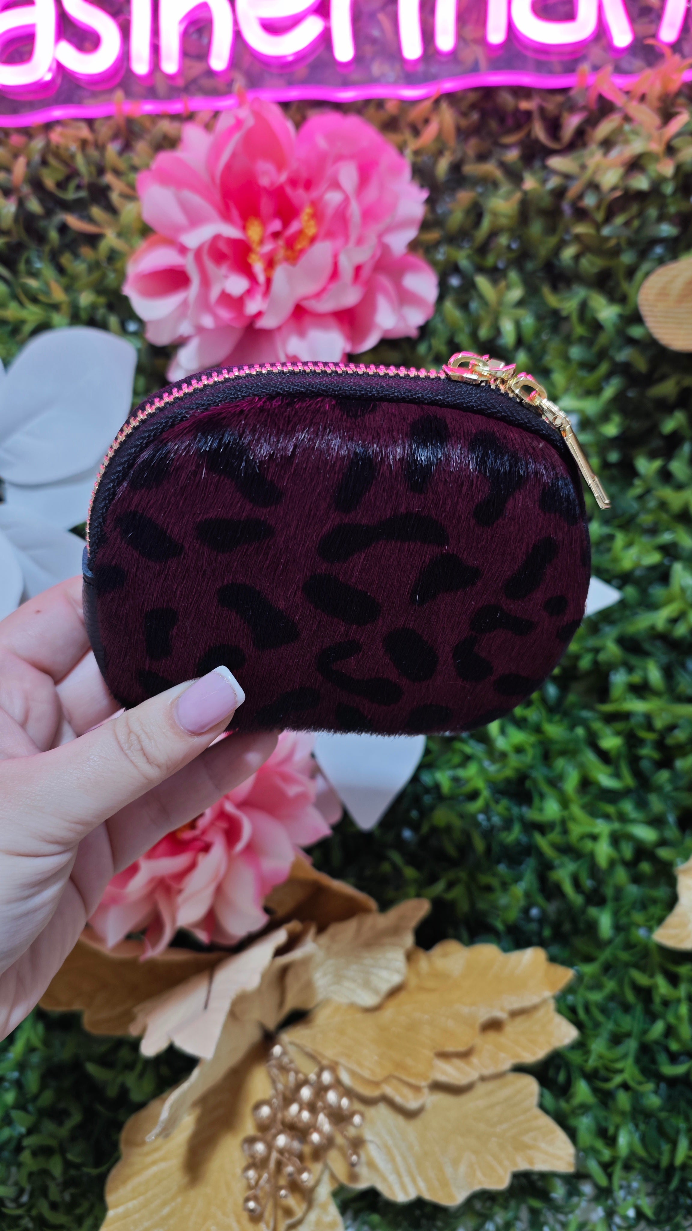 Monedero piel burgundy